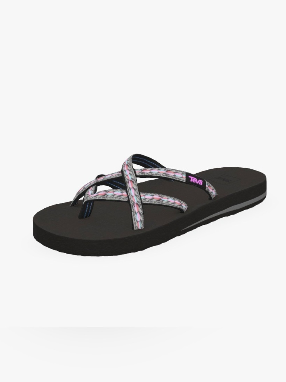 Teva Black Flip Sandal with Pink Accent Straps